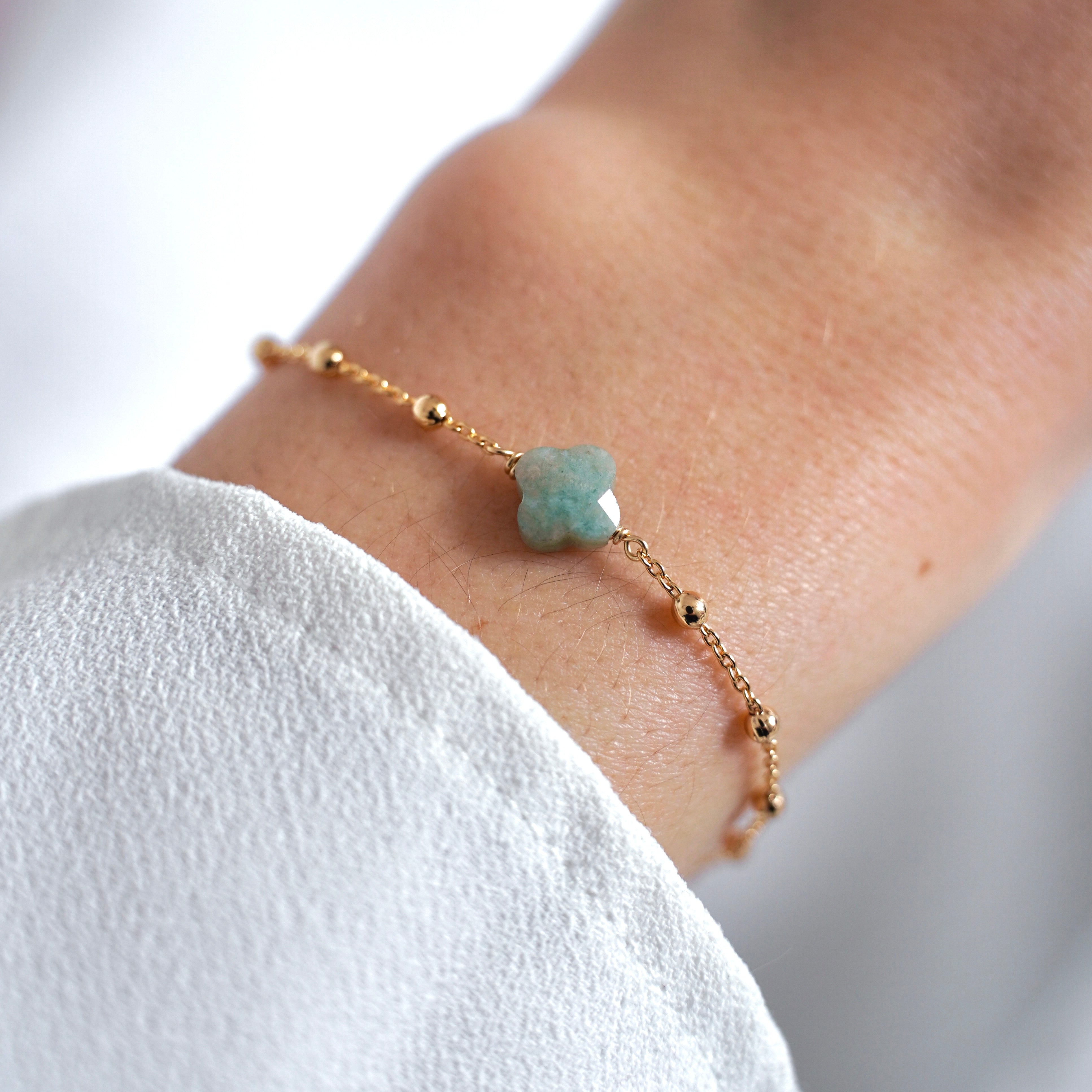 Amazonite Clover Bracelet