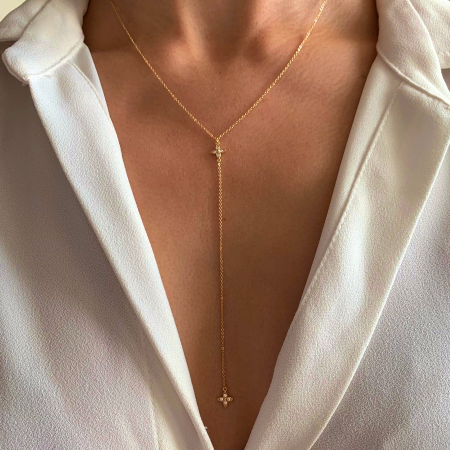 Collier en Y Fleur