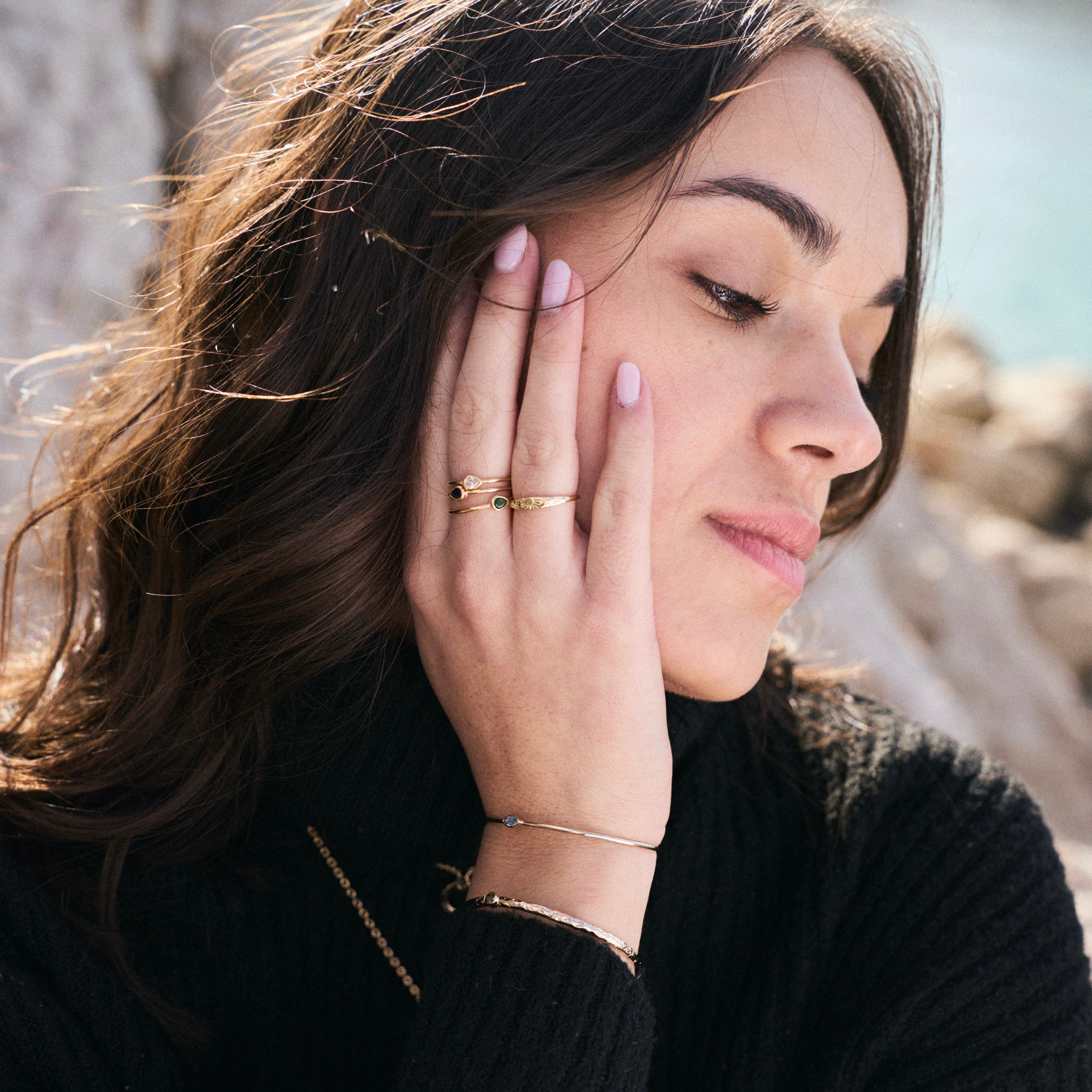 Bague Goutte Verte