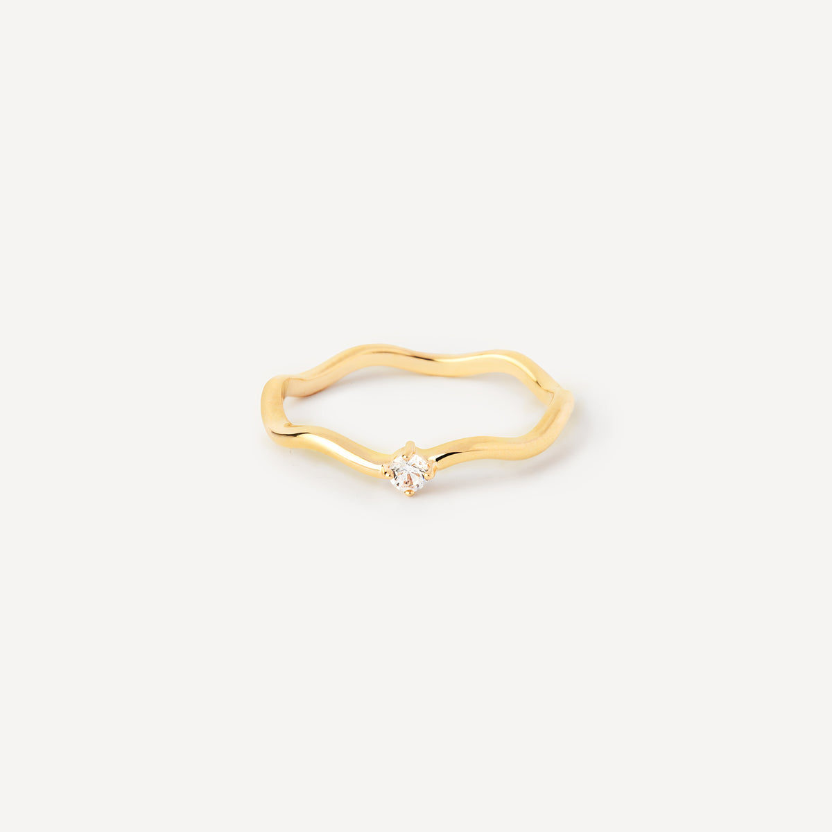 Bague de promesse Mistral sertie en métal doré avec zircon