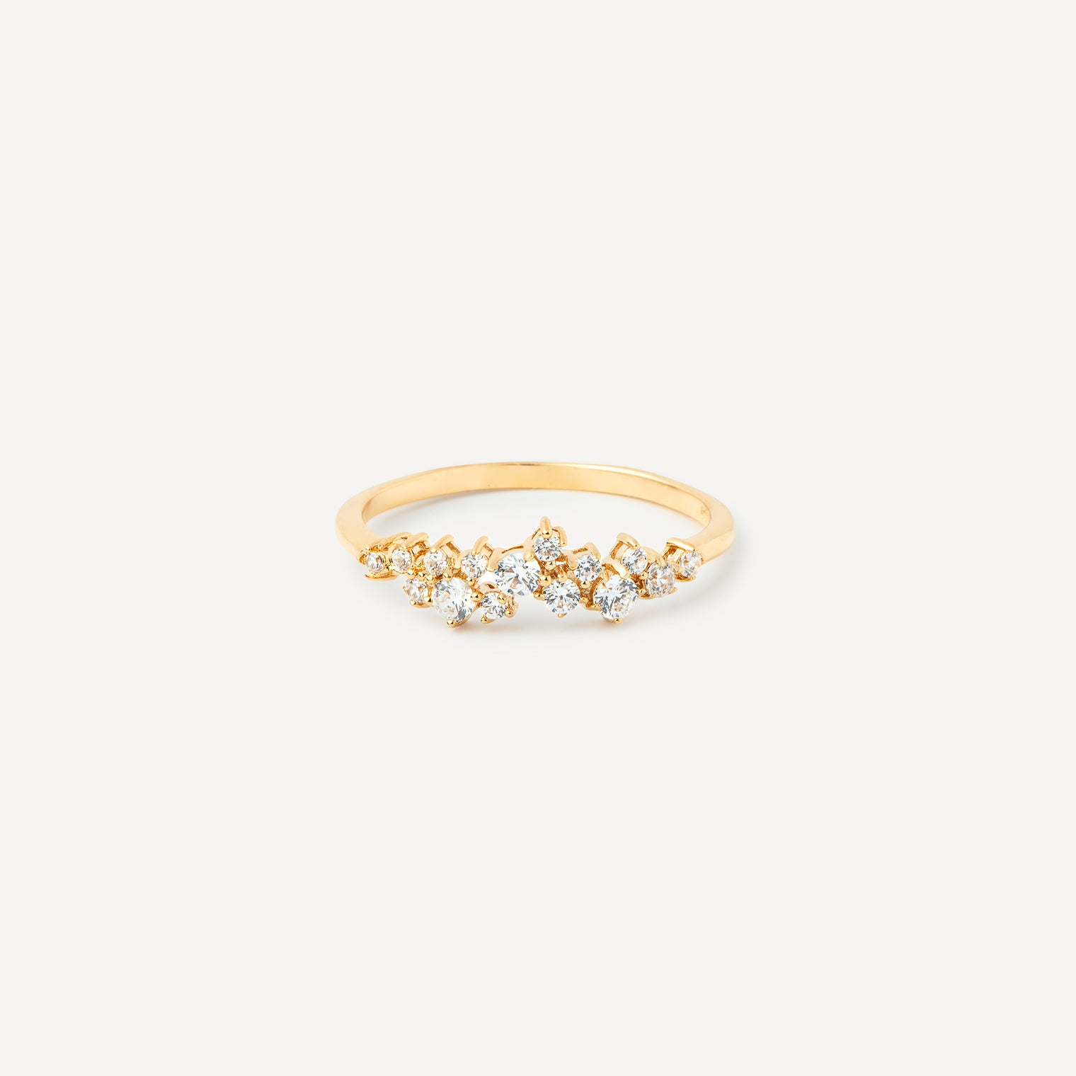 Bague de promesse Leia dorée sertie de zircons au style joaillerie