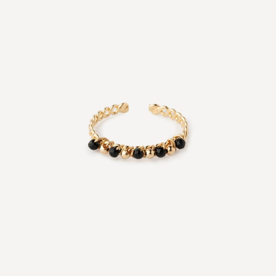 Bague Perles noires