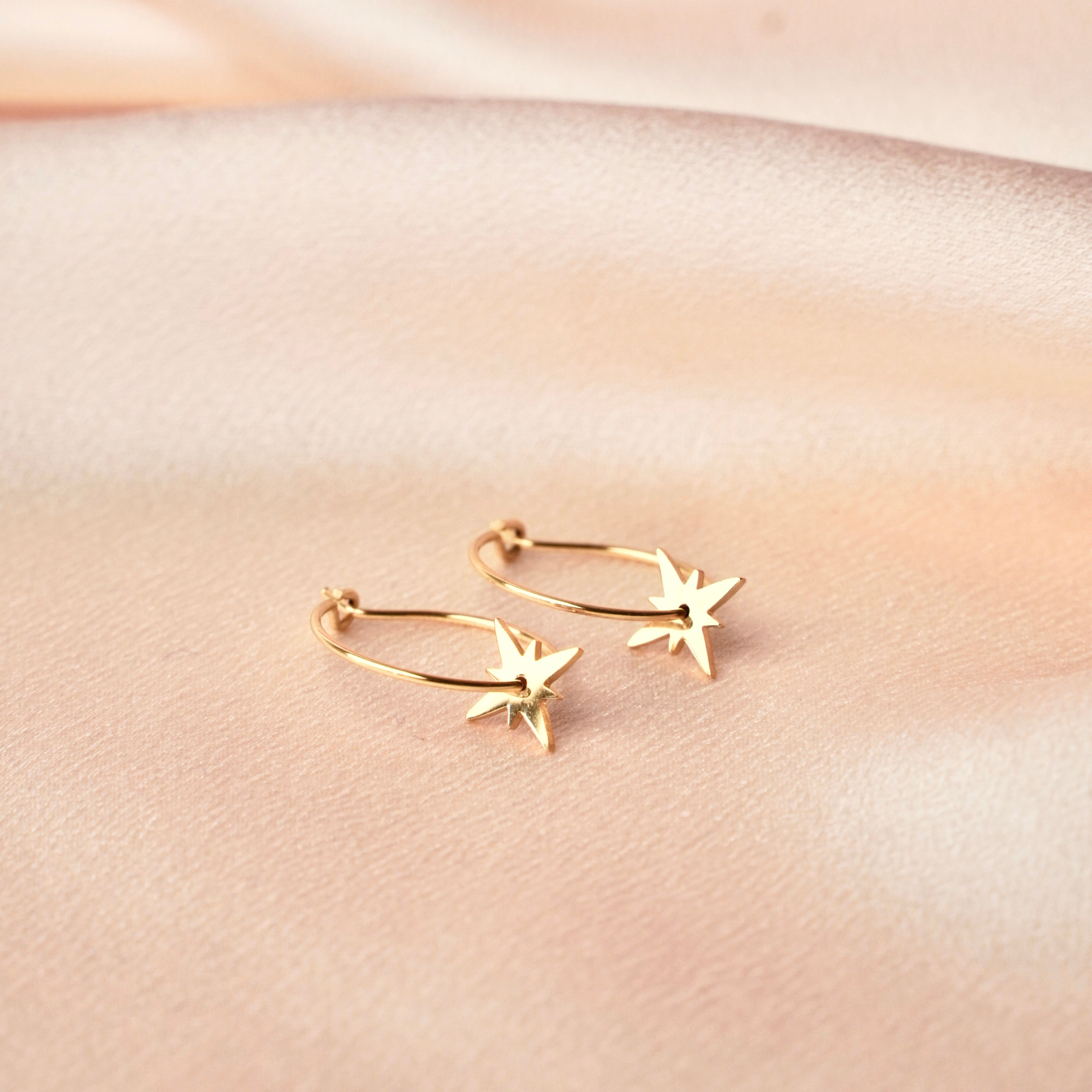 Starry sky hoop earrings