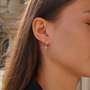 Boucles d'oreilles Croix Argent
