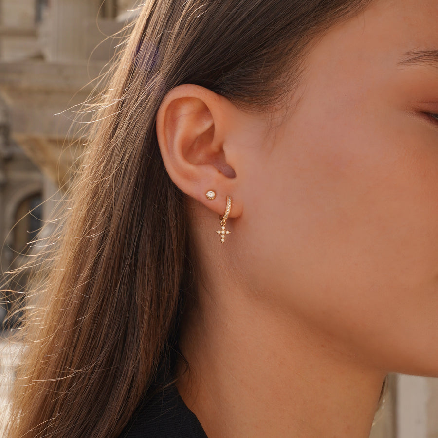 Boucles d'oreilles Croix Argent