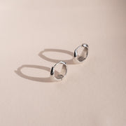 Wavy Silver Hoops