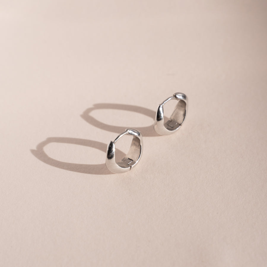 Wavy Silver Hoops