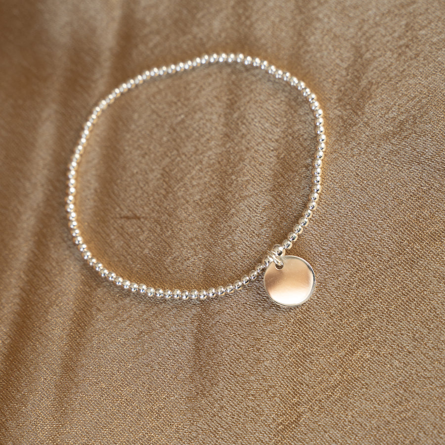 Bracelet à perles Médaille Argent