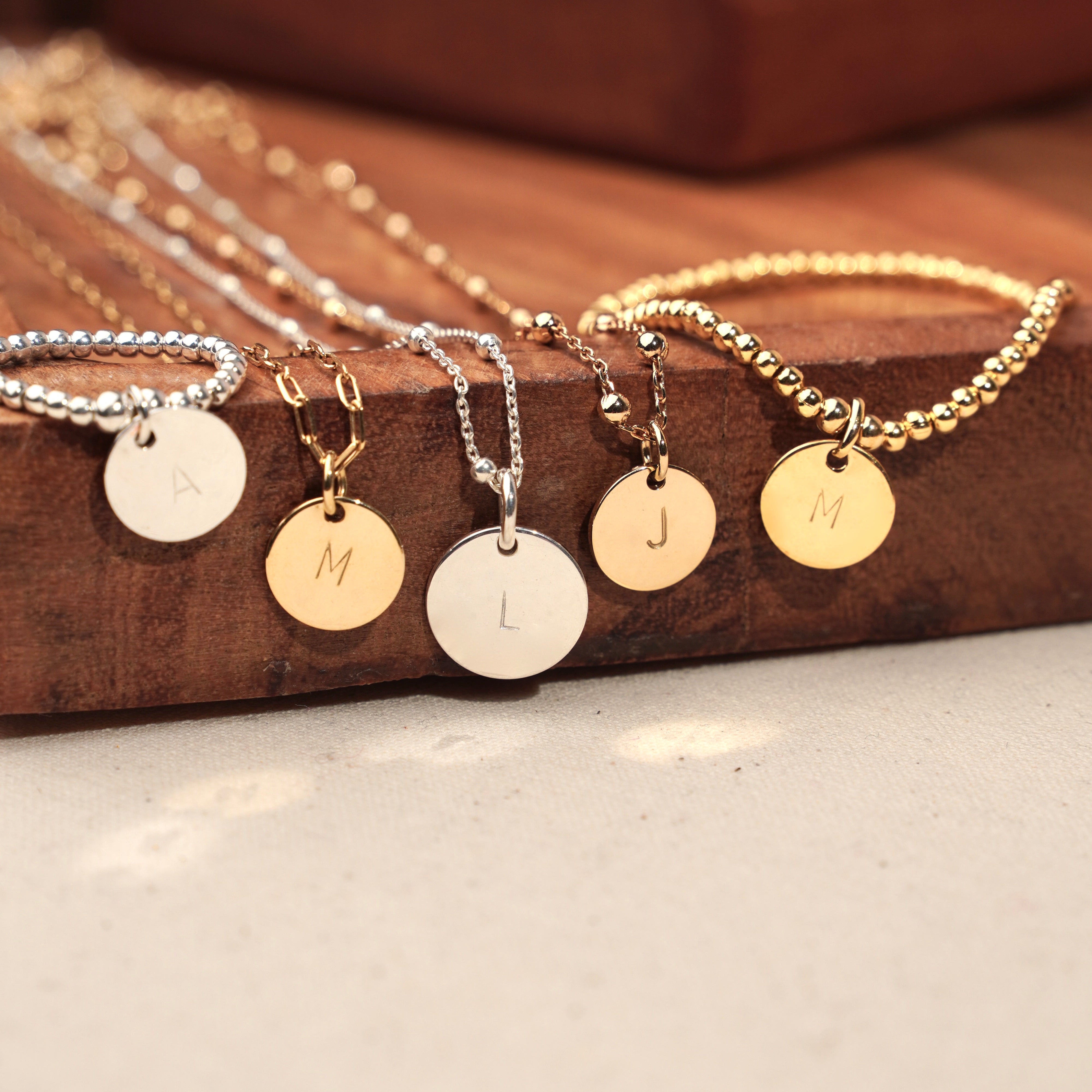 Bracelet à perles Médaille Argent