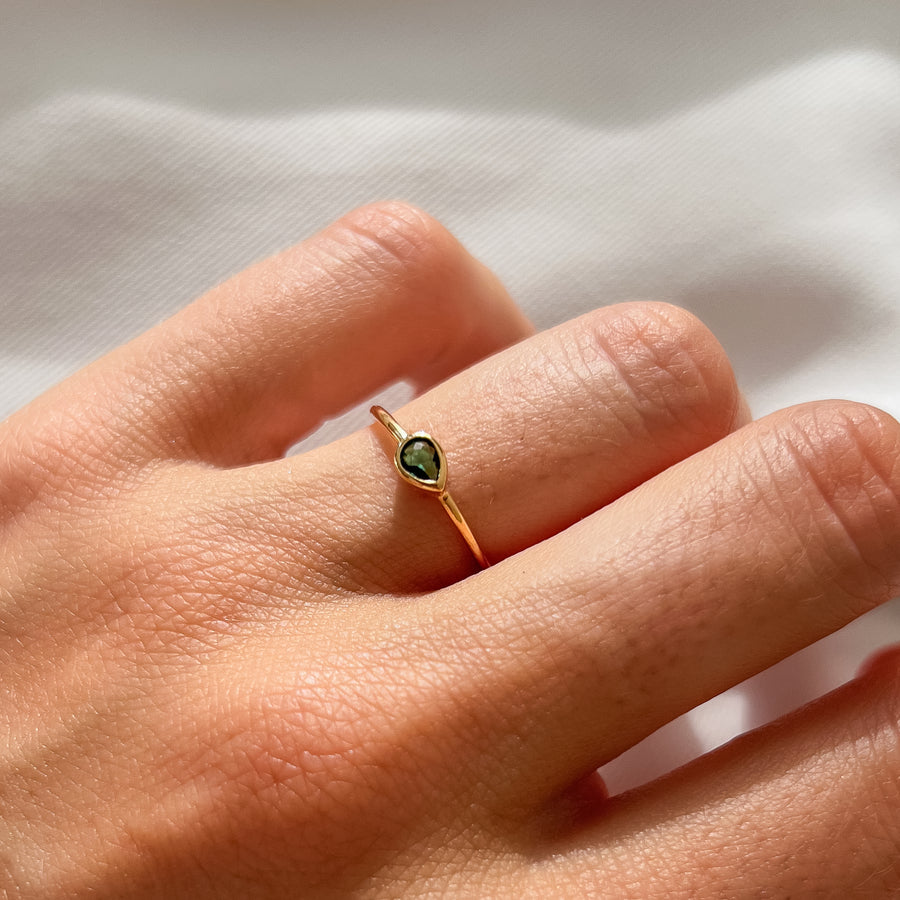 Green Drop Ring