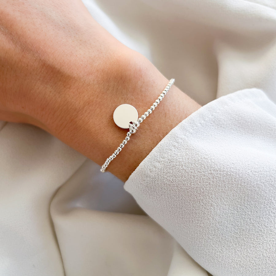 Bracelet à perles Médaille Argent