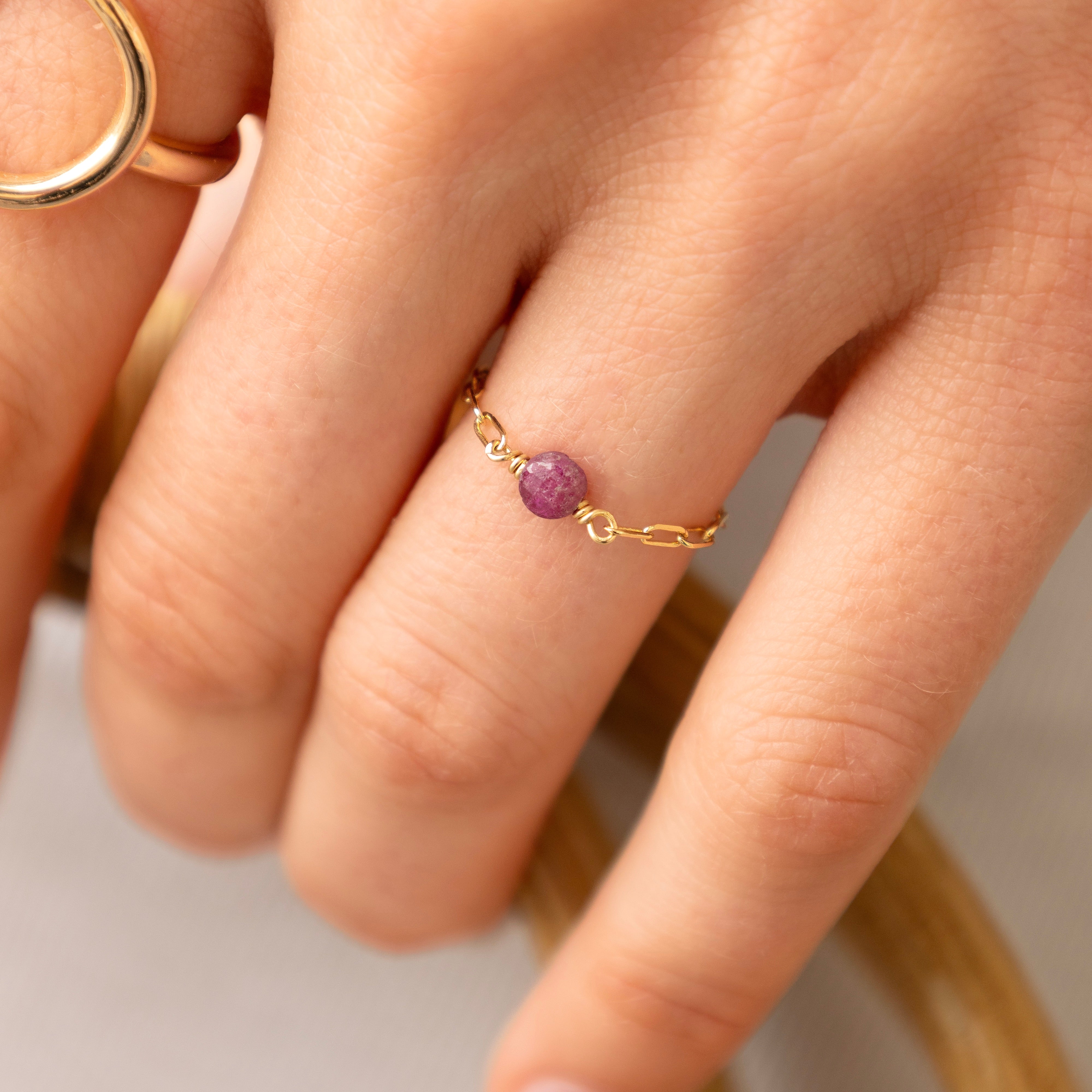 Bague Chaine Rubis