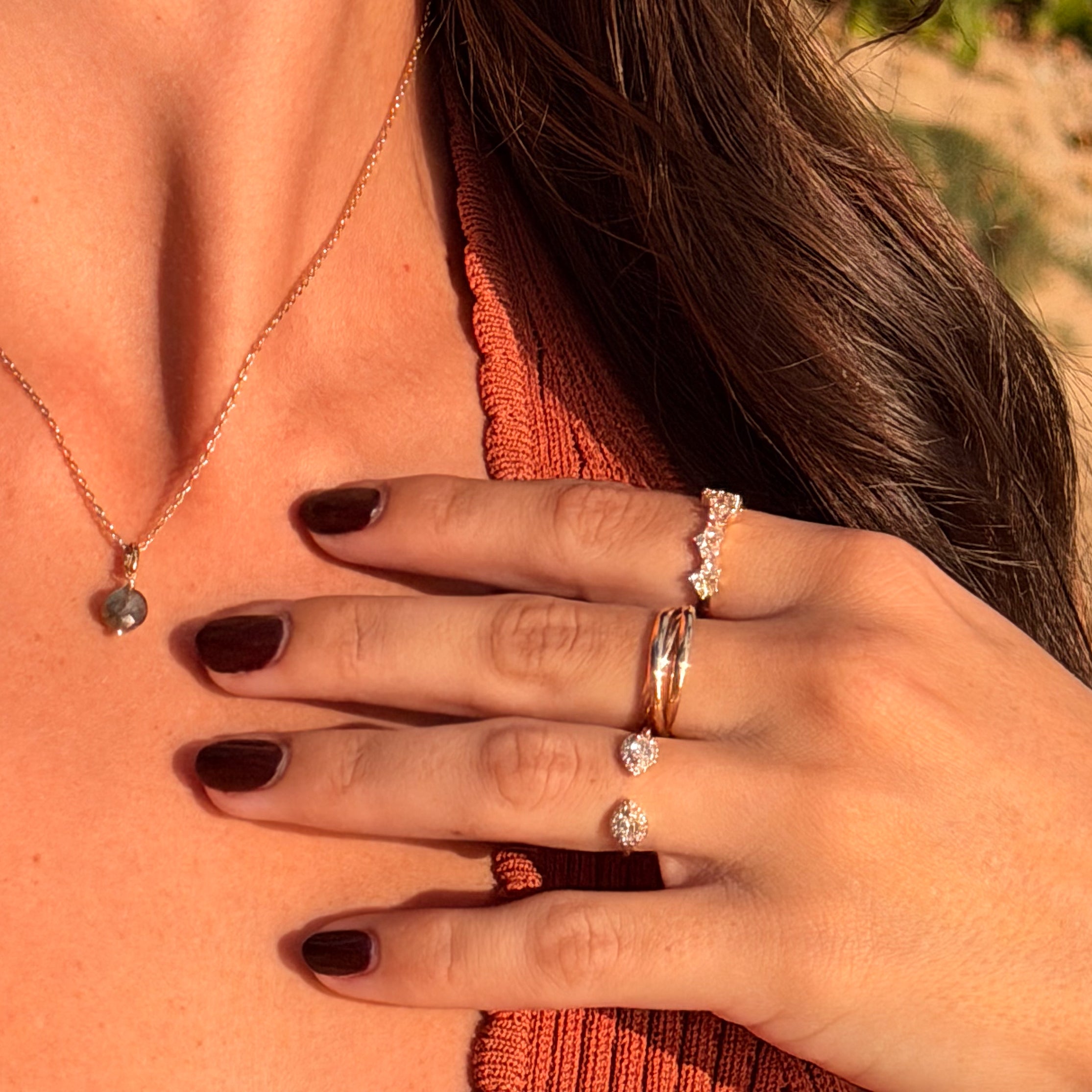 Bague Trio trois anneaux entrelacés plaqué or 18K – vue 3