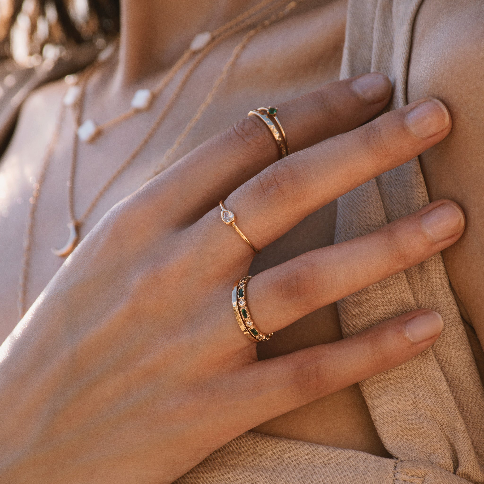 Bague Goutte Transparente