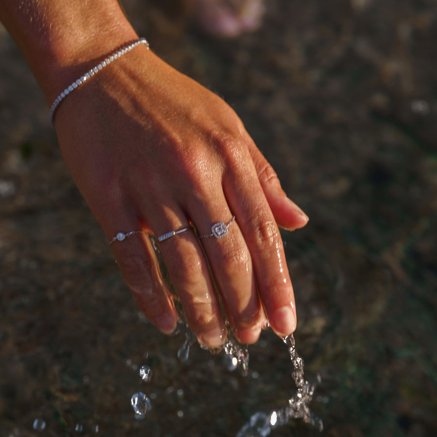 Bague chaine Ice cube